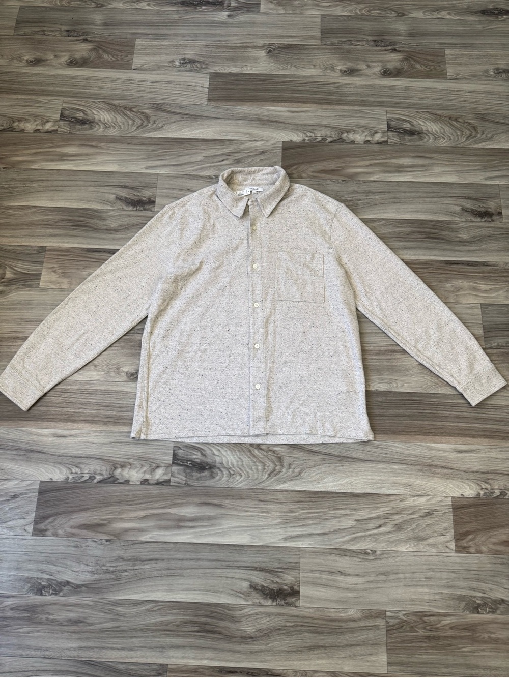 NWT Madewell Men's The Devoe Knit Shirt in Cream Size Large